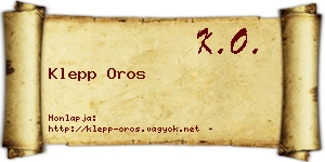 Klepp Oros névjegykártya